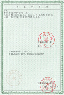 注册资本、营业执照注册号变更栏